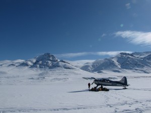 Ski-plane in Alaska's Brooks Range
